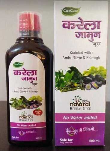 Karela Jamun Juice - 500ml Liquid Supplement | Adult Herbal Remedy, 30-50ml Daily Dosage, Best on Empty Stomach, Store Cool & Dry