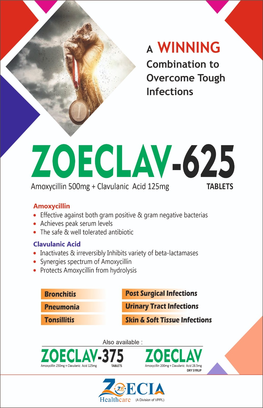 Amoxycillin 500mg clavulanic Acid 125mg  Lactic Acid Bacillus