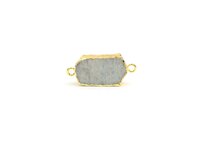 Natural Gemstone Electroplated Gold Plated Bezel Connector