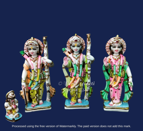 9 Inch Marble Ram Darbar Statues