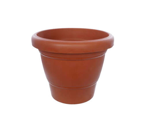 GARDEN HEAVY PLASTIC PLANTER POT/GAMLA 6 INCH (BROWN PACK OF 1 SMALL) (0839)