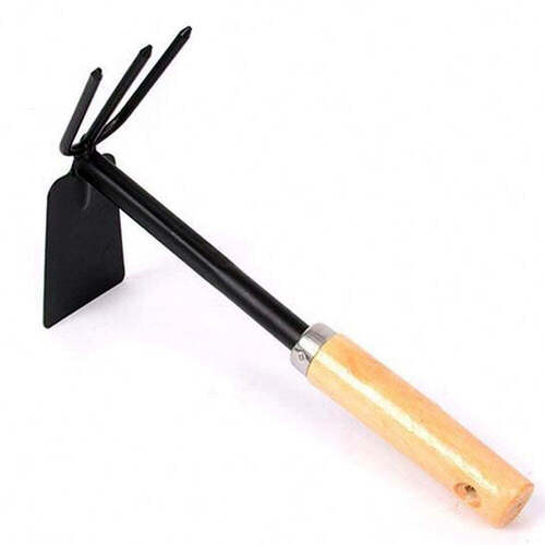 Multi / Assorted 2 In 1 Double Hoe Gardening Tool With Wooden Handle (1578)