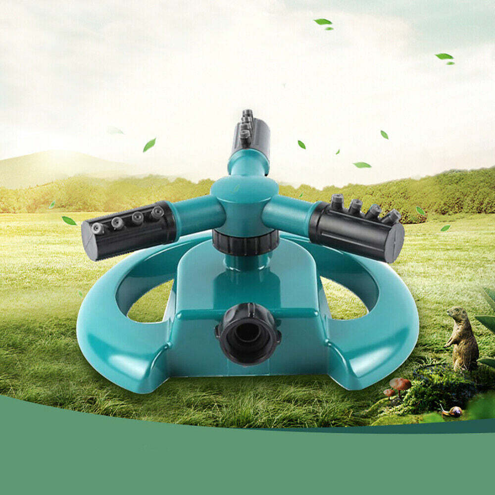 3 ARM 360 SECTOR ROTATING WATER SPRINKLER GARDEN PIPE HOSE IRRIGATION YARD (1677)
