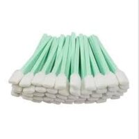 Cleaning Swab - Cloth, Sponge, And Foam-tipped, Standard Size, Green & White | Esd Safe, Dust-free For Static-proof Environments, 100pcs Per Pack