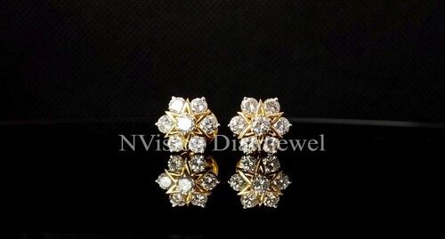 Yellow Gold Diamond Nakshatra Earrings