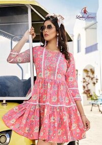 Pure Cotton Printed Short Dress