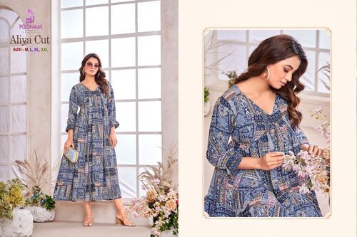 As Shown In The Images Trendy Aliya Cut Kurti