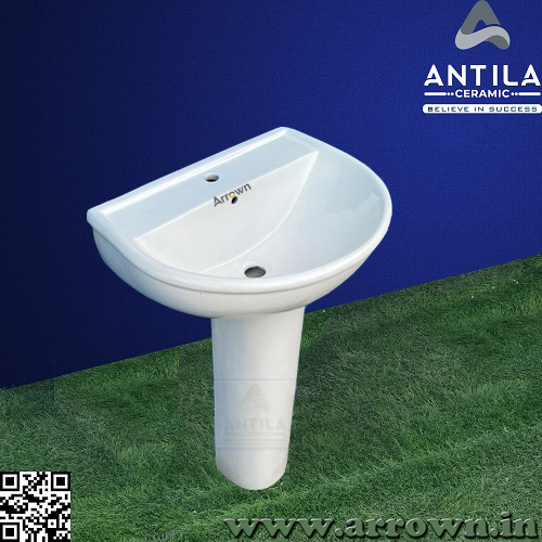 Pedestal Wash Basin Round Arrown 2 - Color: White