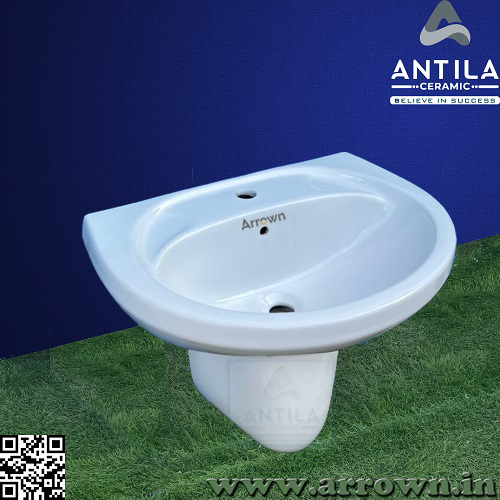 Repose Wash Basin with Half Pedestal
