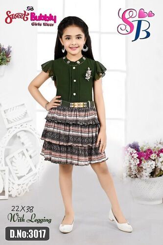 Printed Girls Frock - Cotton Fabric, Customized Sizes, Various Color Options - Modern Style for Casual and Formal Occasions