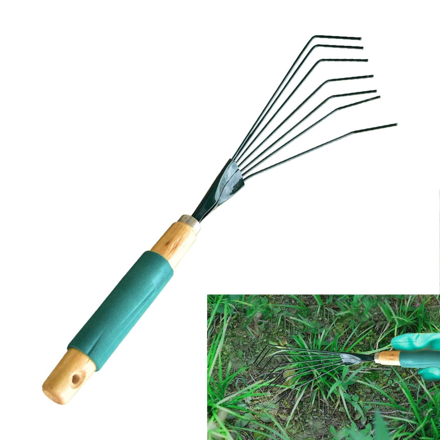 STAINLESS STEEL TOOTH GARDEN LEAF RAKE (1741)