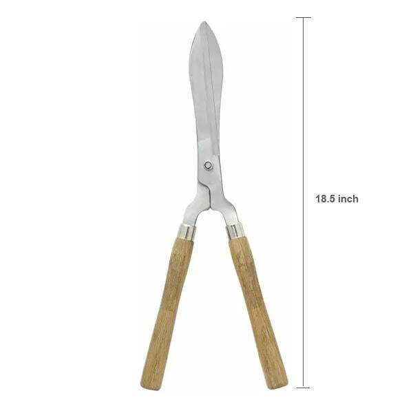 WOODEN HANDLE HEDGE SHEARS BUSH CLIPPER (0455)