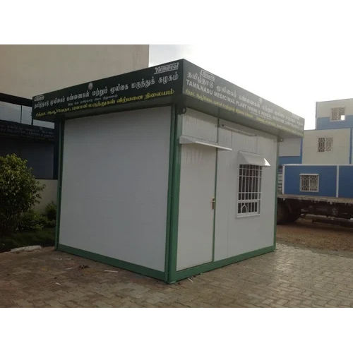 White And Green Prefabricated Medical Shop