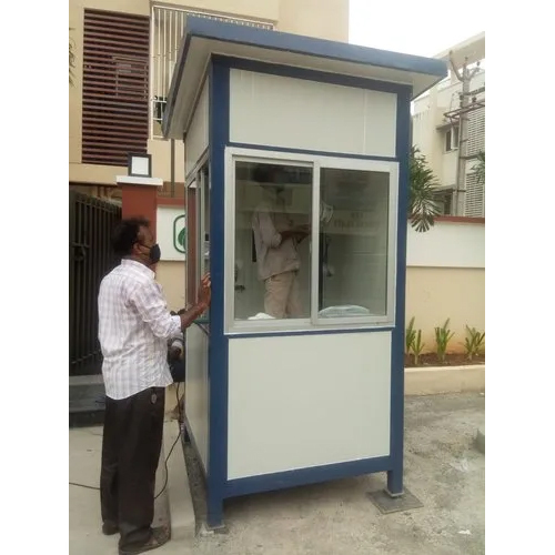 White And Blue Portable Security Cabins