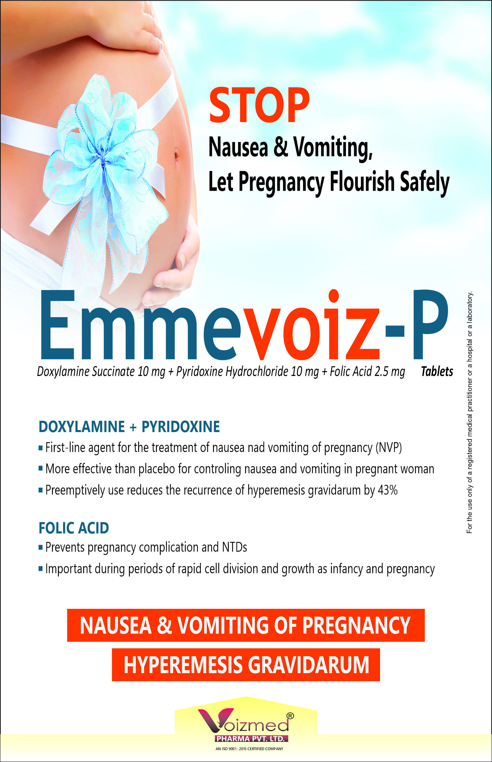 Doxylamine Succinate 10mg Pyridoxine Hydrochloride 10mg Folic Acid 2.5mg
