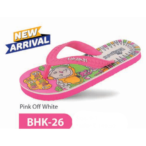 BHK 26 Pink off White Kids Slipper