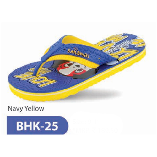 BHK 25 Navy Yellow Kids Slipper