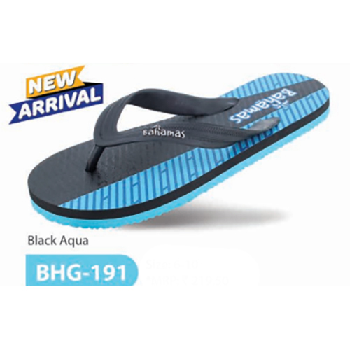 BHG 191 Black Aqua Mens Slipper