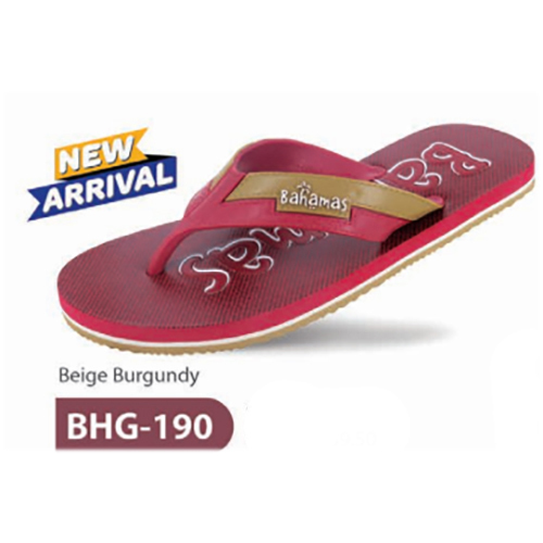 BHG 190 Beige Burgundy Mens Slipper