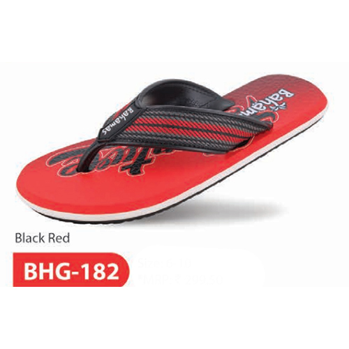 BHG 182 Black Red Mens Slipper