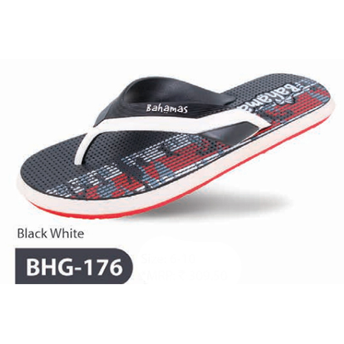BHG 176 Black White Mens Slipper