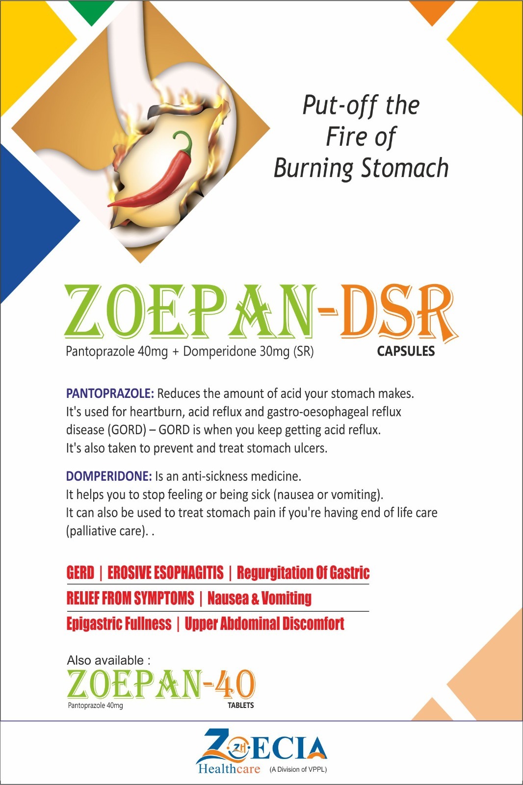 Pantoprazole 40 mg  Domperidone 30 mg Sustained Release