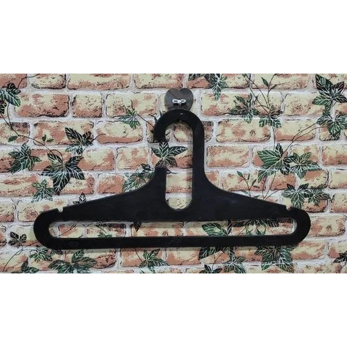 Black Plastic Hanger - Durable Design for Closet Organization | Ideal for Dresses, Space-Saving Structure with Non-Slip Shoulders