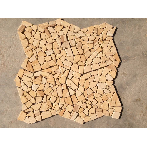 Cream Yellow Crazy Pattern Mosaic Tile