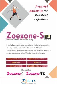 Ceftriaxone 1000 mg  Tazobactam 125 mg