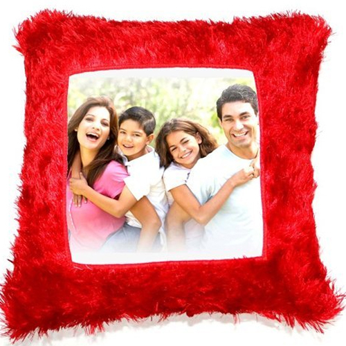 Red Sublimation Fur Cushion 16X16