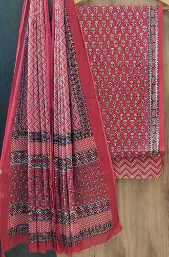 Pure hand block printed cotton suits with cotton duptta