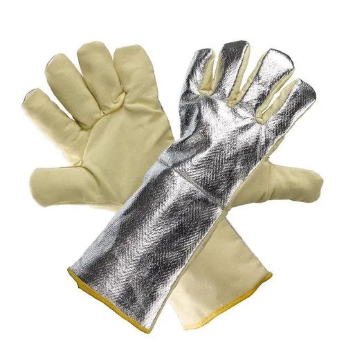 Silver Heat Resistant Aluminized Aramid Gloves