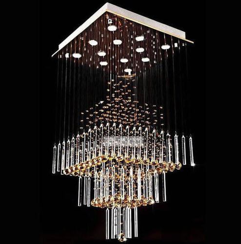 square long crystal chandelier