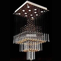 square long crystal chandelier
