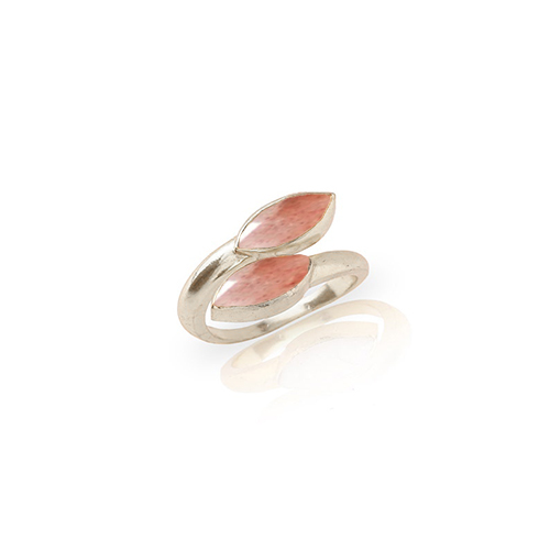 Strawberry Quartz Gemstone Marquise Shape Gold Vermeil Bezel Set Ring