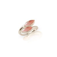 Strawberry Quartz Gemstone Marquise Shape Gold Vermeil Bezel Set Ring