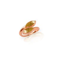 Tiger Eye Gemstone Marquise Shape Gold Vermeil Bezel Set Ring