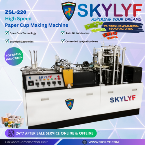 Fully Industrial Automatic Paper Cup Making Machine - Color: Gray & White