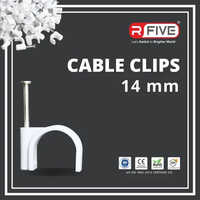14 Mm Cable Clips - Stainless Steel, 14mm Size, White Plastic | U-shaped Design For Industrial & Commercial Use