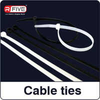 100x2.5 Pa66 Nylon Cable Tie - Plastic Material, Above 500mm Length, Black & White Colors | Industrial & Commercial Usage