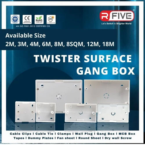 White 2M Twister Surface Gang Box