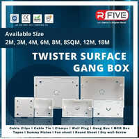 2m Twister Surface Gang Box - Plastic, 1m To 18m | White, Rectangular Design For Industrial & Commercial Usage