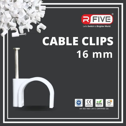 White 16mm Cable Clip