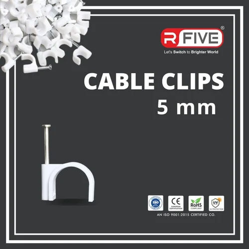 White 5Mm Cable Clip