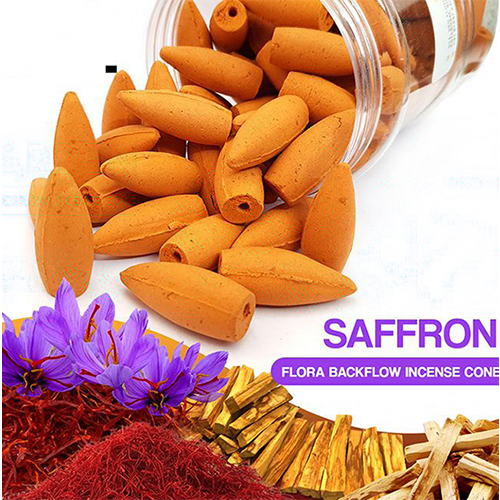 Saffron Flora Bckflow Incense Cone