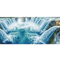 Niagara Falls Printed Poster Tiles - Ceramic, 300x450 Mm, Multi Color | Glossy & Matt Finishes, Square Edge Design For Interior Tiling
