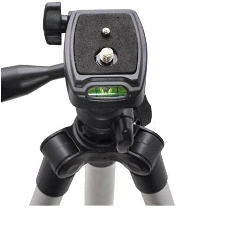 Tripod 3110 Stand with 3-Way Head Tripod 3110 with Mobile Phone Holder Mount Tripod Kit (Silver)