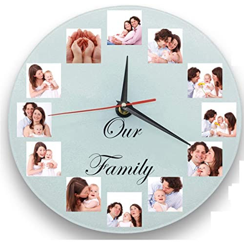 White Sublimatioon Glass  Round Clock  20 X 20 X 0.5 Cm