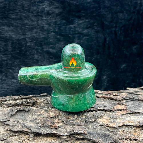 Green Jade Shivling For Home Decoration