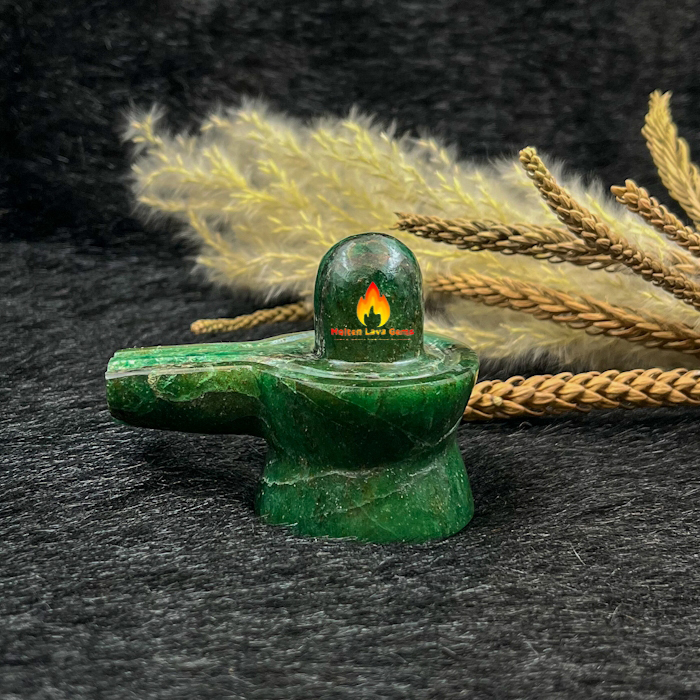 Green Jade Shivling For Home Decoration